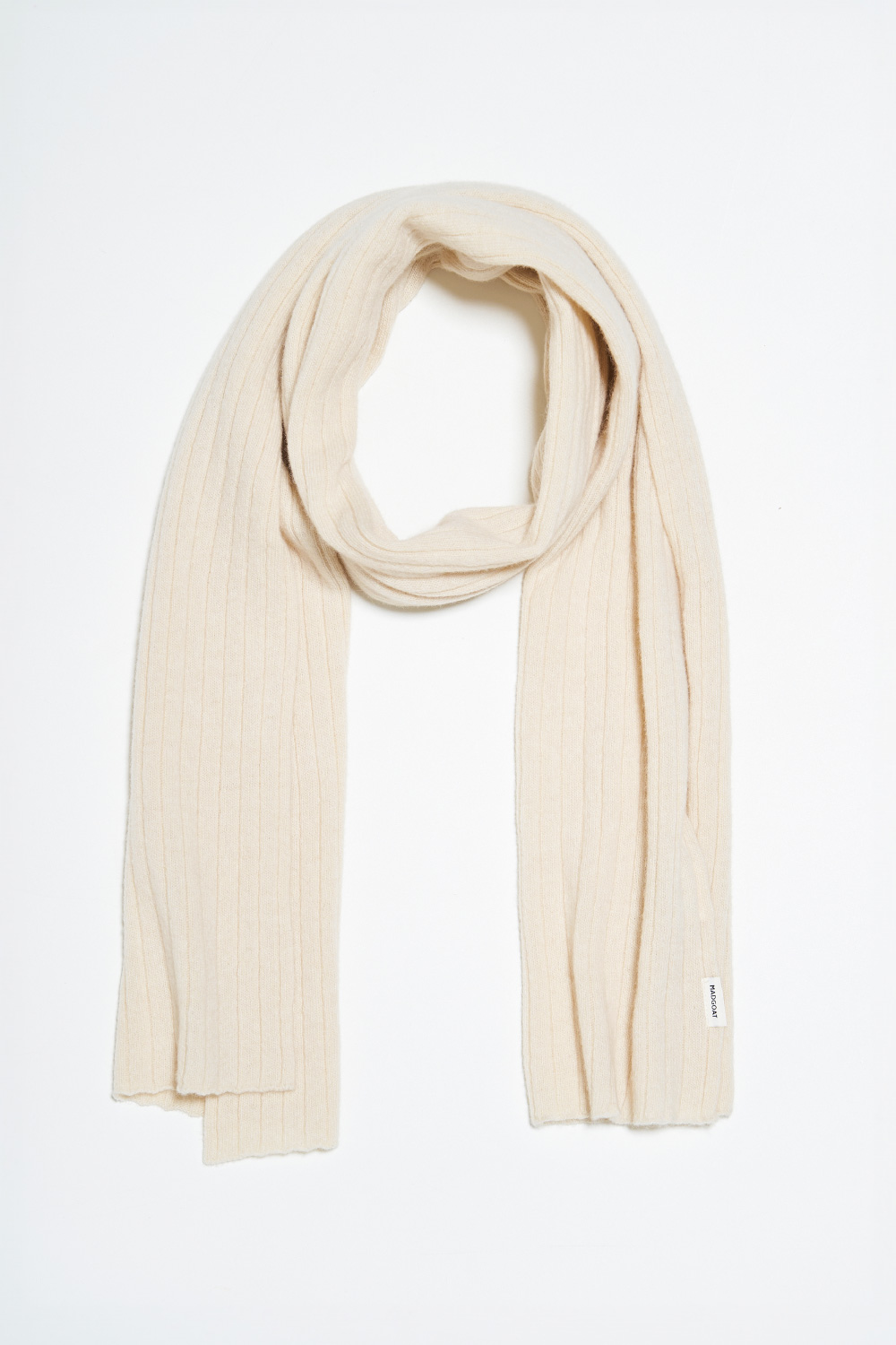 Cashmere Blend Knit Scarf Oatmeal MADGOAT